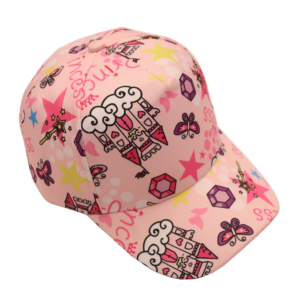 Fashion cartoon digital print 5 panel caps cute baby toddler child kid baseball cap custom print embroidery logo peaked cap