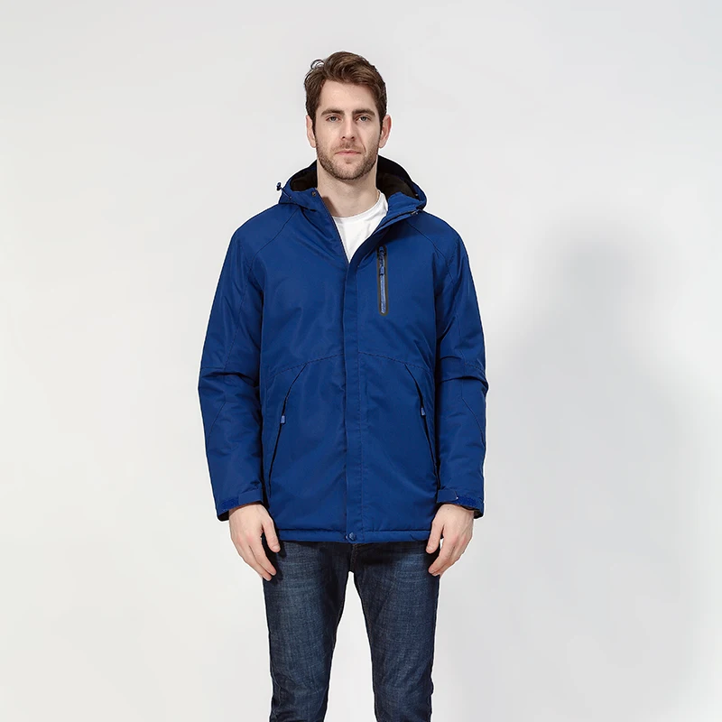 
Men Heated Hooded Coat Waterproof Outdoor Winter Jacket 