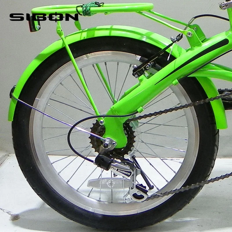 SIBON B0240157 20 inch alloy frame V brake single speed green color lady city kenda tire folding bike
