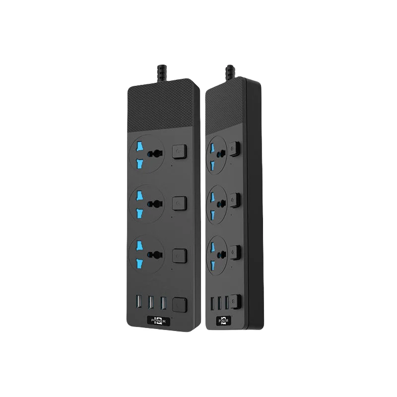 High Quality Extension Usb Power Strip  Multi-power Socket Switch Ce Universal Power Board Home Office Phone Black OEM NFC