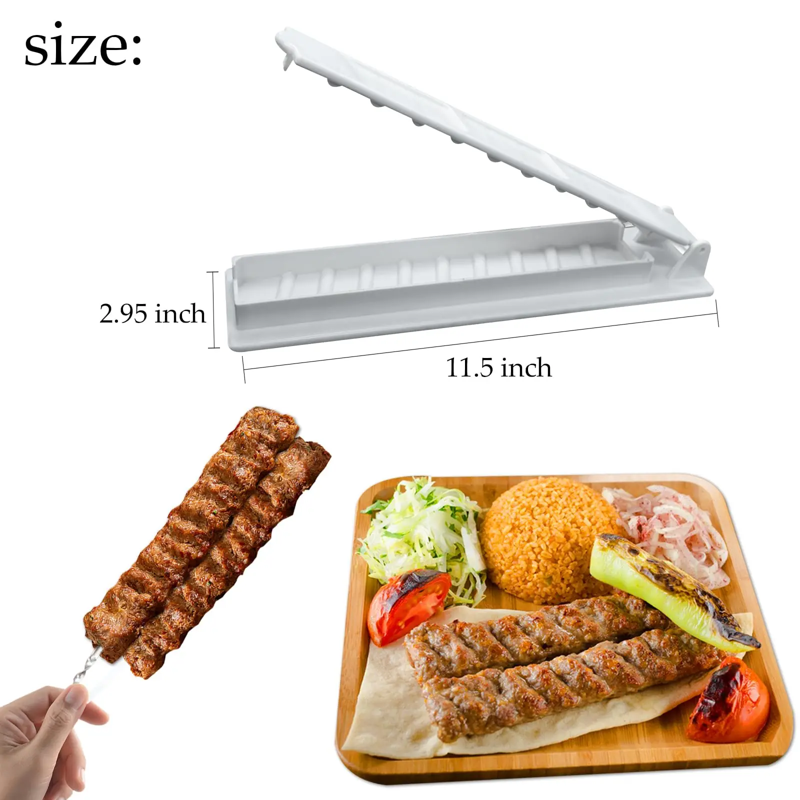 Reusable Manual Kebab Maker Outdoor Camping Fast Skewers for BBQ Solid Sticks for Meat Kitchen Tool