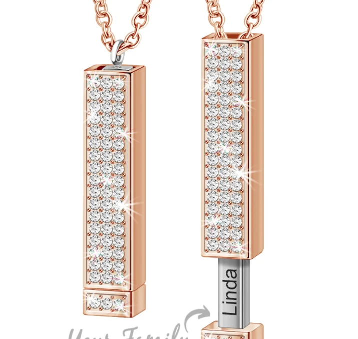 2021 новый раздвижной стержень подвеска DIY заказ имя день матери день благодарения двойной сверло ожерелье