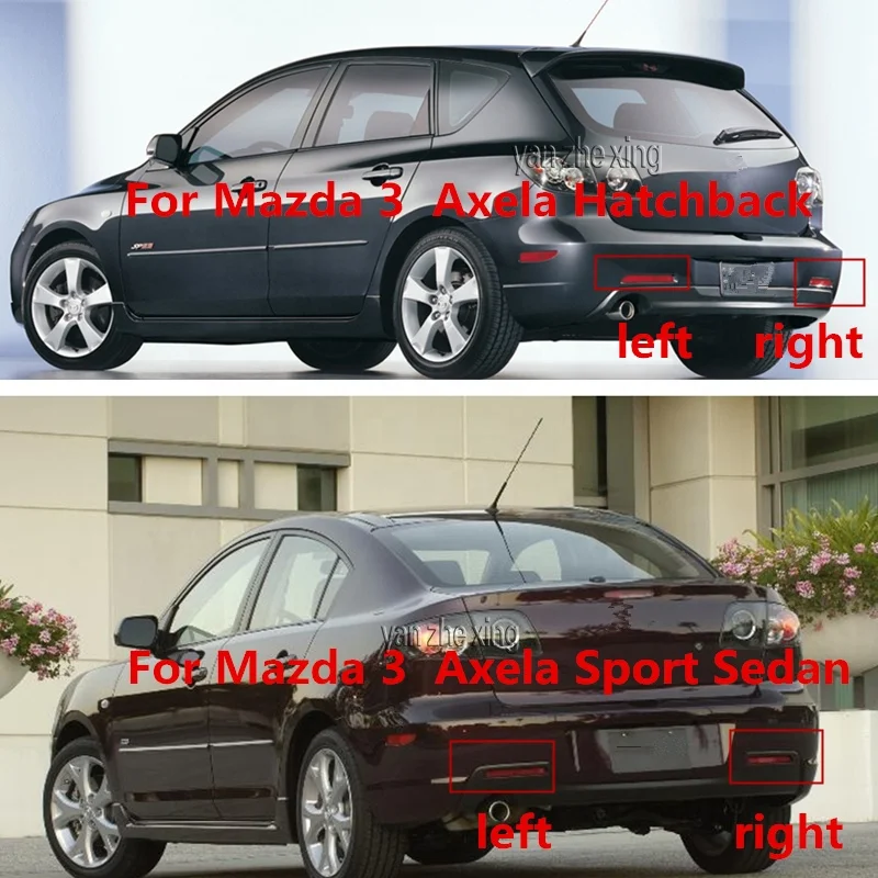 YZX Rear Bumper Fog Light Lamp Reflector For Mazda 3 M3 Axela Sport Sedan Hatchback Model BK 2004 2005 2006 2007 2008 2009