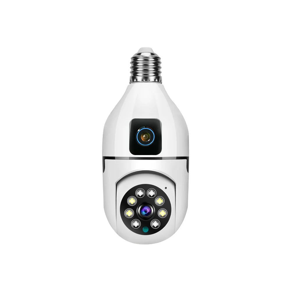 2024 V380 Pro Q6 1080P HD V380pro Dual Lens Dual Screen Camera Home Security IP WiFi Mini CCTV 360 Bulb Camera