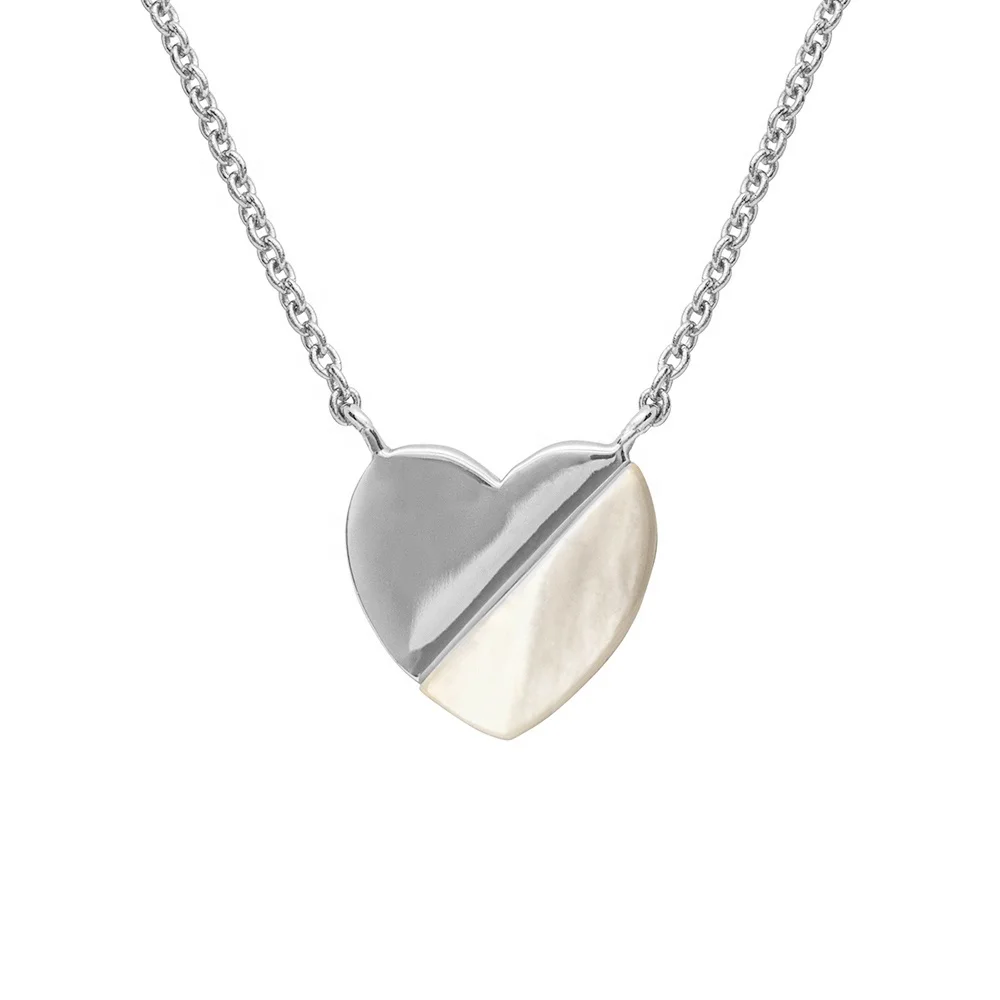 Milskye engagement jewelry 925 sterling silver 18k gold plated  white mother of pearl necklace with half gold for women