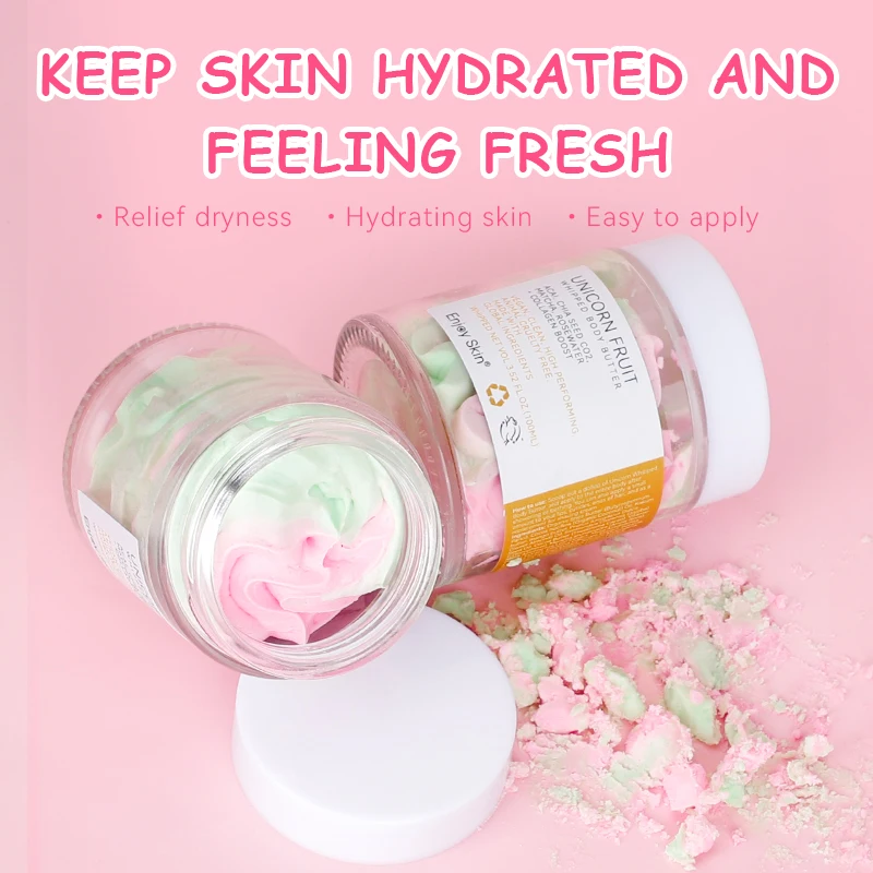 OEM 2 Colors Whipped Body Butter Oil Based Moisturizing Soft Body Skin Hair Care Fruit Butter