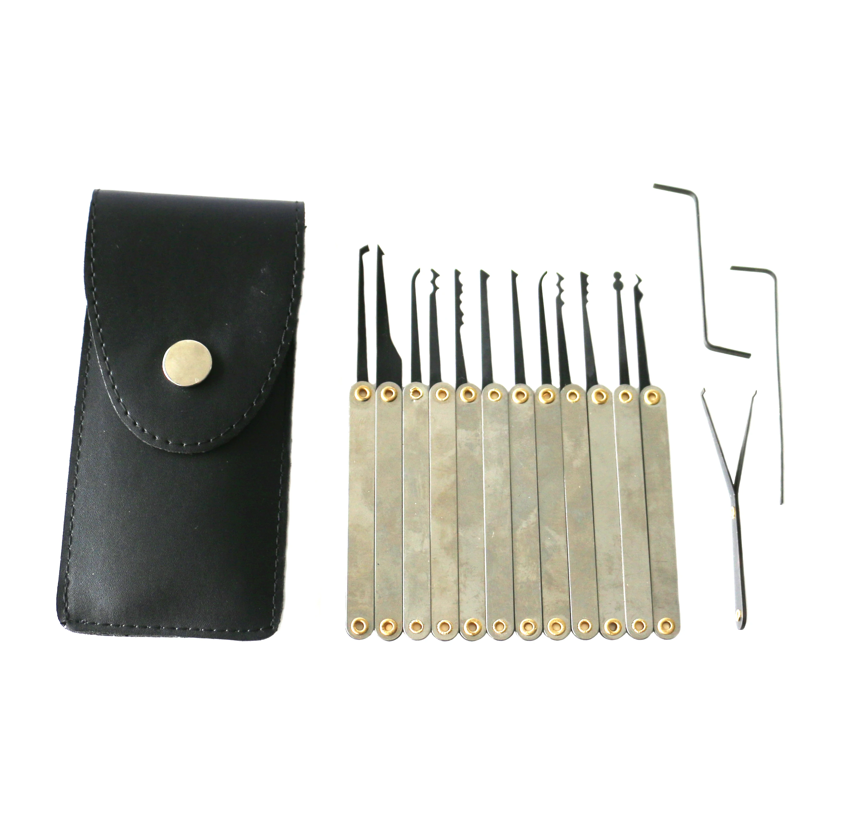 Practice Stainless Steel Locksmith Lockpick Tools Set with Padlock 15pcs