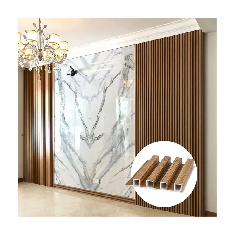 Ceiling Panel Eco-friendly Hot Sale Easy Install WPC Wall Panel for Living Room Interior Decorative Sound Proof WPC Wall Panel
