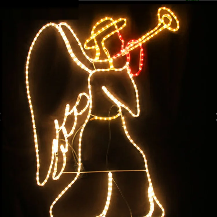 2D led Christmas angel motif light for church backdrop decoration