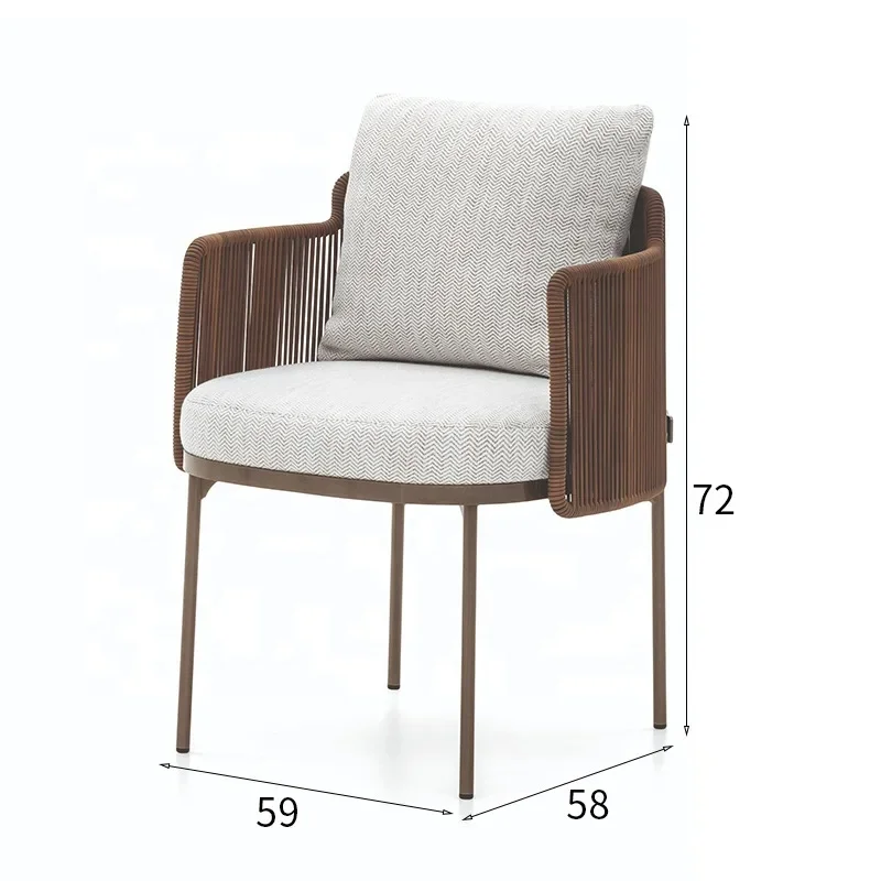 Leisure Outdoor Furniture Garden Chairs Patio Aluminum Frame Rope Rattan Dinning Set Table and Chairs