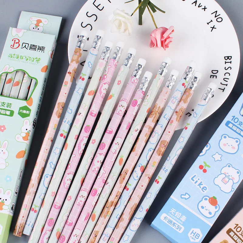 Multicolor School Office Supplies Creative Cartoon Set of 10 Pencils
