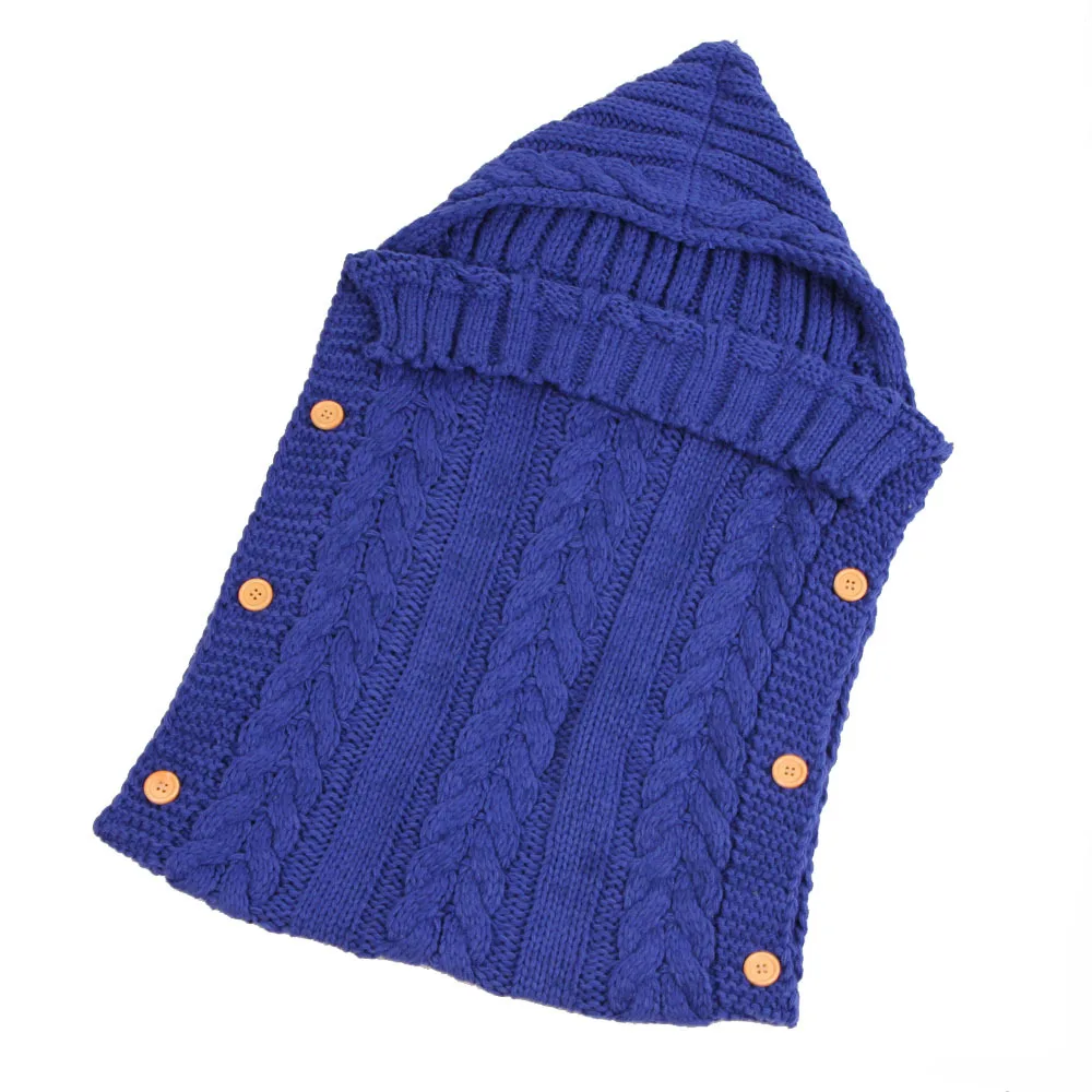 Warm Baby Button Envelop Knitted Sack Sleeping And Stroller Bag Newborn