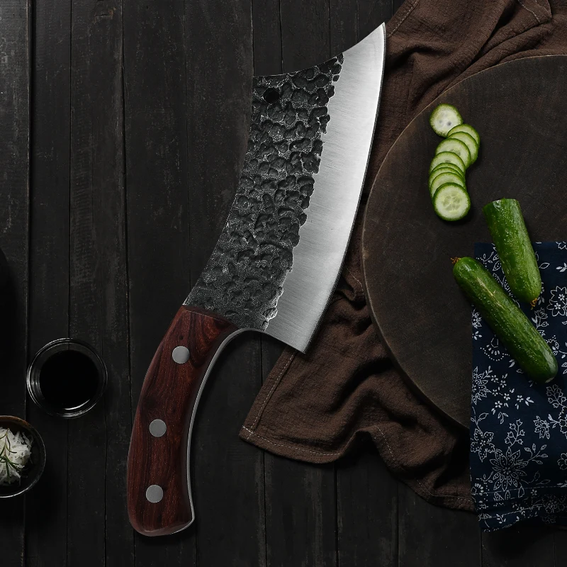 6.3' Boning Knife Handmade Forged Stainless Steel Serbian Kitchen Cleaver Chef Butcher Knives Hunting Outdoor Knife Tools