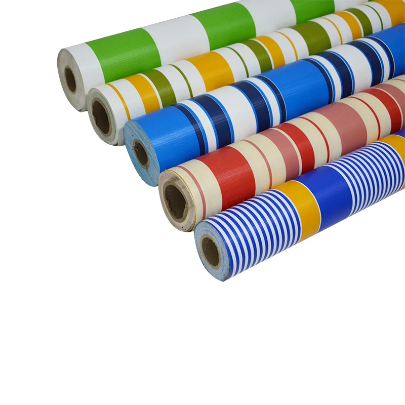 
waterproof fabric colourful stripe taupaulin pvc factory supplier 