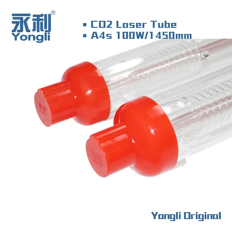Yongli 150w Max 180w 1850mm Dia. 80 мм Стеклянная лазерная трубка с металлической головкой II-VI объектива