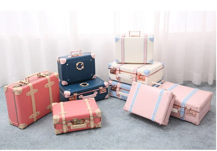 Best sale Antique canvas material vintage style old fashioned hand-made wooden suitcase