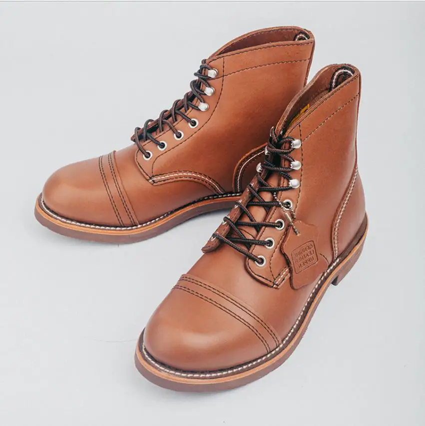 Большие размеры 35-36 ручной работы из воловьей кожи обувь в стиле «Мартенс» для мужчин самые популярные в ретро-стиле для мужчин; Ботинки Martin; Кожаная обувь; Сезон осень-зима; Натуральная кожа; Мужские туфли из натуральной кожи