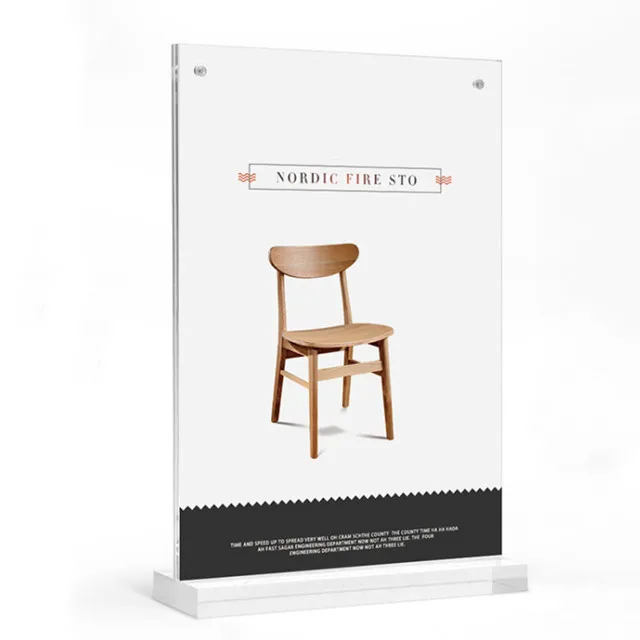 High Magnetic Clear Acrylic Sign Holder Table Menu Stand Card Display Holder
