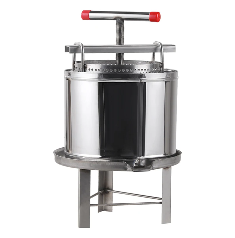 Manual Honey Press Machine Mesh Wax Press Machine Fruit Press Wine Making Stainless Steel Beekeeping Presser Tool Household