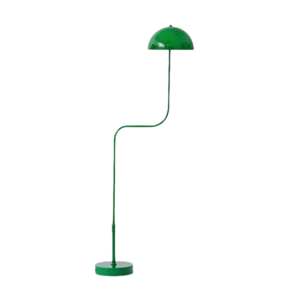 Retro Vitality Green Standing Floor Lamps Creative Corner Metal Decor LED Light Fixtures for Bedroom Living Room Foot Switch