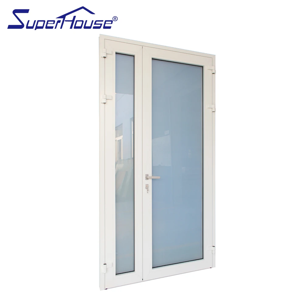 Superhouse new design Australia standard double glass aluminium smart lock hinged door for residential