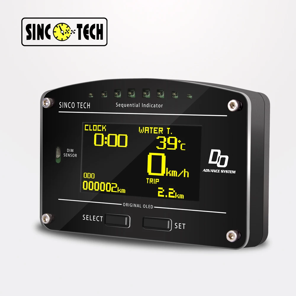 SincoTech 2.5 ' LCD Universal Auto OLED Race Dash Advance ZD RPM Speedometer Boost EGT AFR Gauge Meter Cluster Car (DO907)