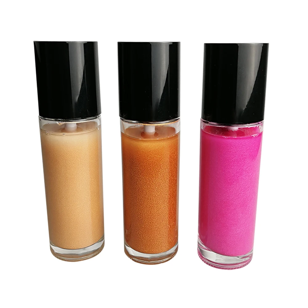 Waterproof Long-Lasting Liquid Highlighter Spray Private Label Body Shimmer Glitter Makeup with Chemical Ingredients No Logo