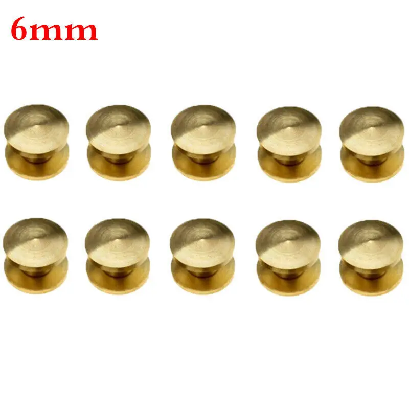  Набор из 50 винтов для ремня кожевенного ремесла латунных заклепок головки-гвоздики бумажника круглых кожаного
