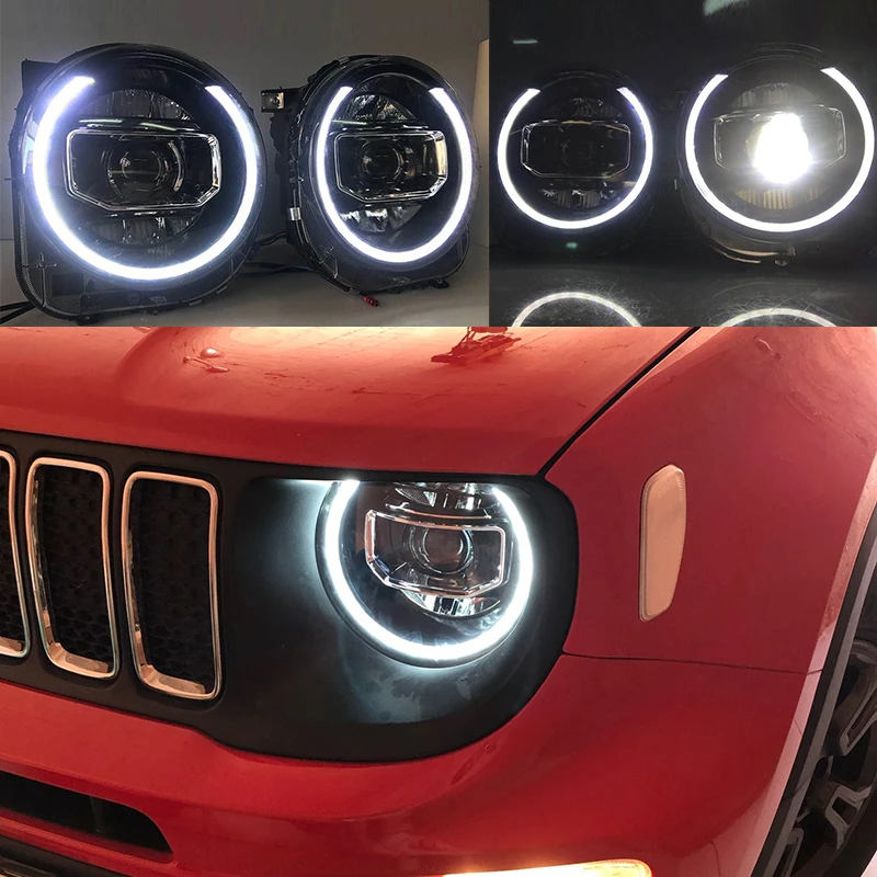 Car Headlight For Jeep Renegade 15-18 Headlights LED DRL Running light Led Beam angel eyes Auto Lighting System