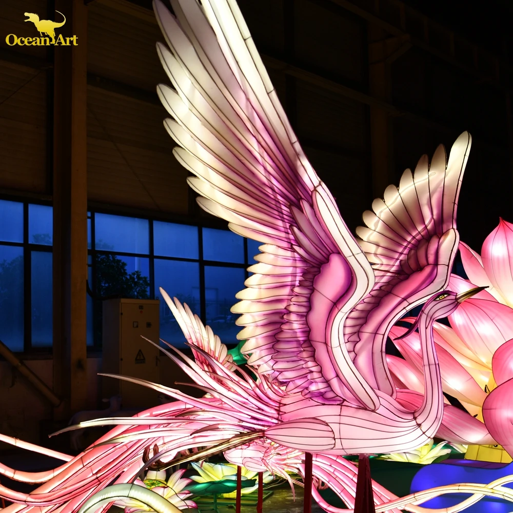 Mid Autumn Festival Lanterns Beautiful Silk Lantern For City