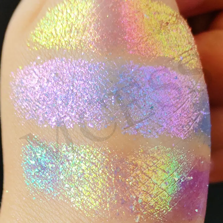 Brand MCESS FREE SAMPLES chameleon multichrome loose glittery eyeshadow lip gloss makeup cosmetics pigments