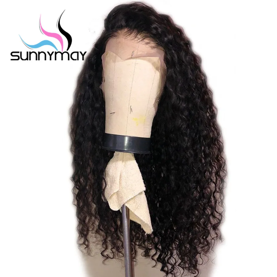 Sunnymay Pre Plucked Full Lace Human Hair Wigs 130% Glueless Curly Wigs Brazilian Remy Hair Full Lace Wigs Bleached Knots