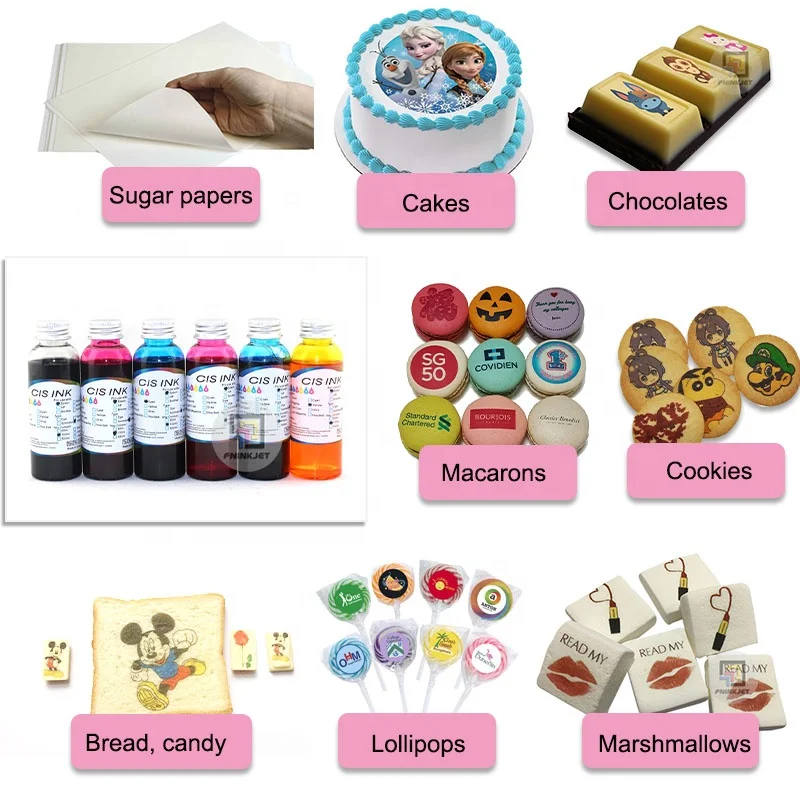 100ml Food Grade Edible Ink for Epson for HP Canon Cake Printing Machine Edible Ink Printer