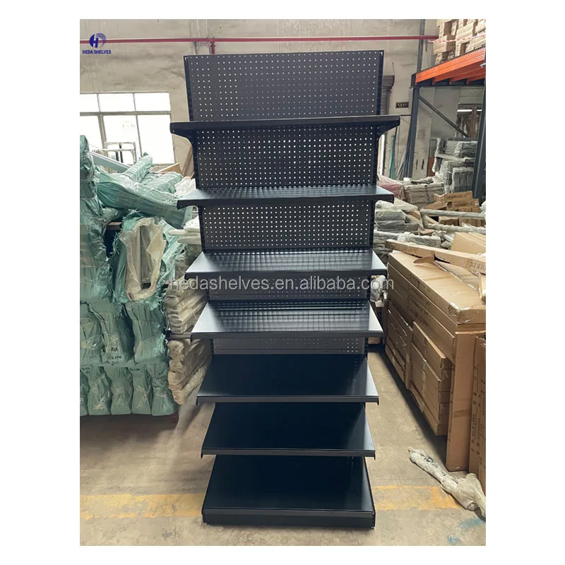 Adjustable Cold-Rolled Steel Gondola Shelving Metal Supermarket Shelf Store Display Shelves Retail Shelving Units Store Display