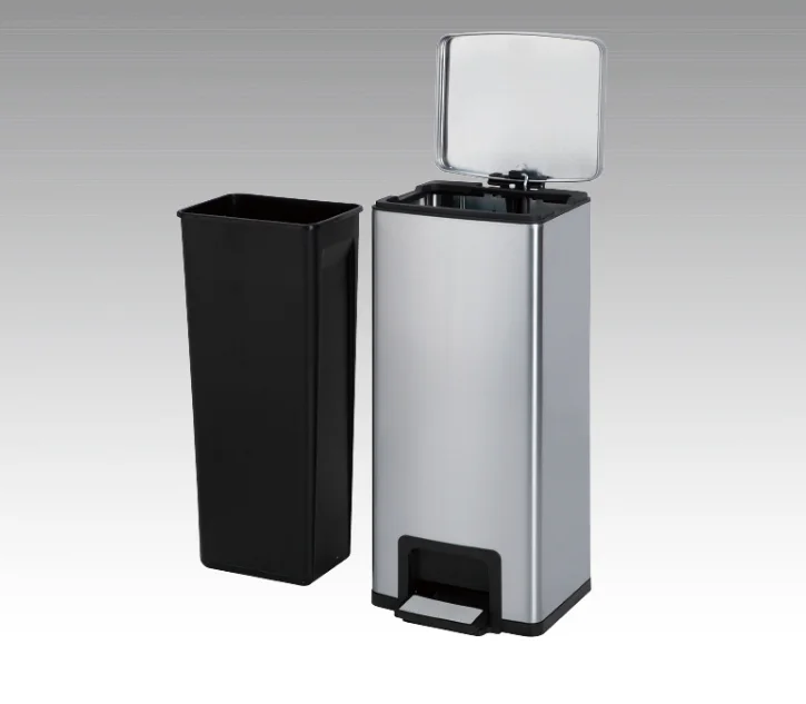 Large Customized Stainless Steel Kitchen Trash Can Commercial Recycling Bin Foot Waste Bin Pedal