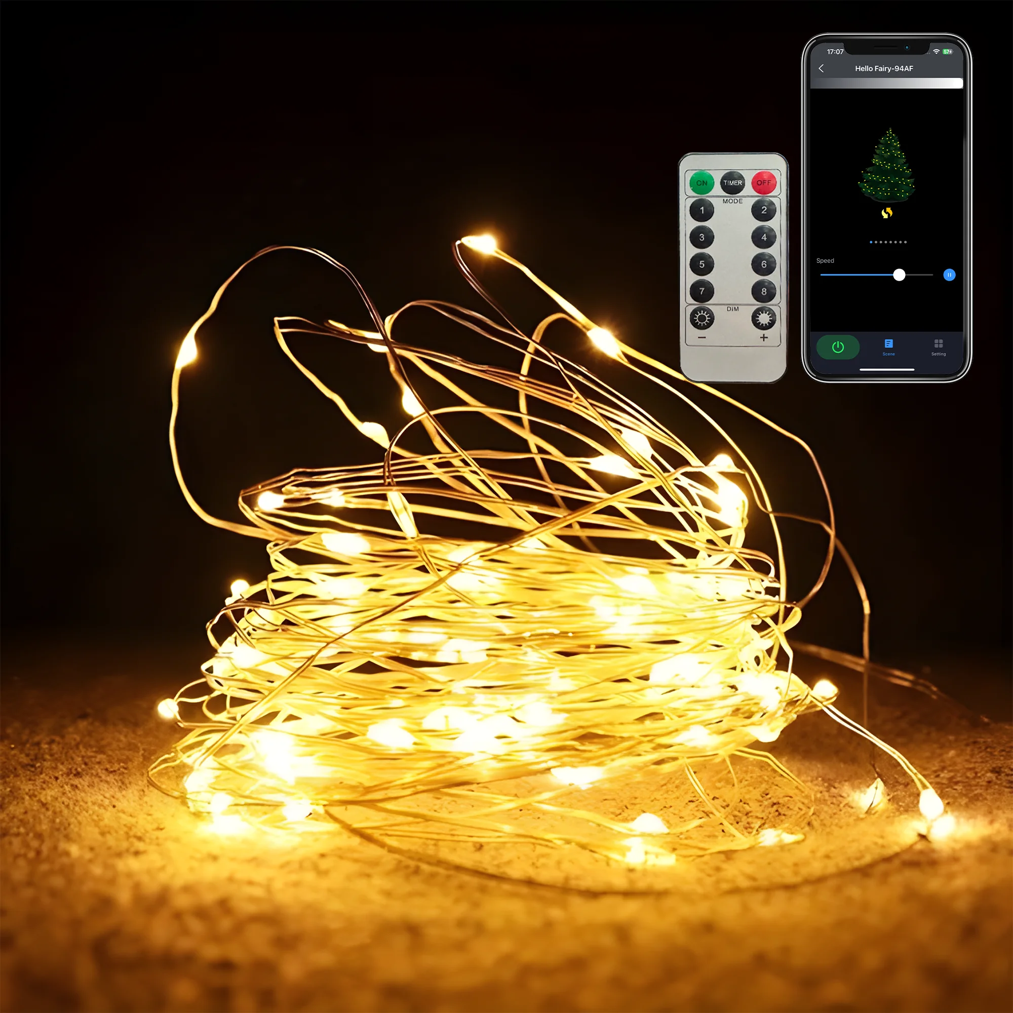 Copper Wire Led Fairy Lights APP Remote Control Fairy USB Smart String Light Outdoor Decoration Christmas Light
