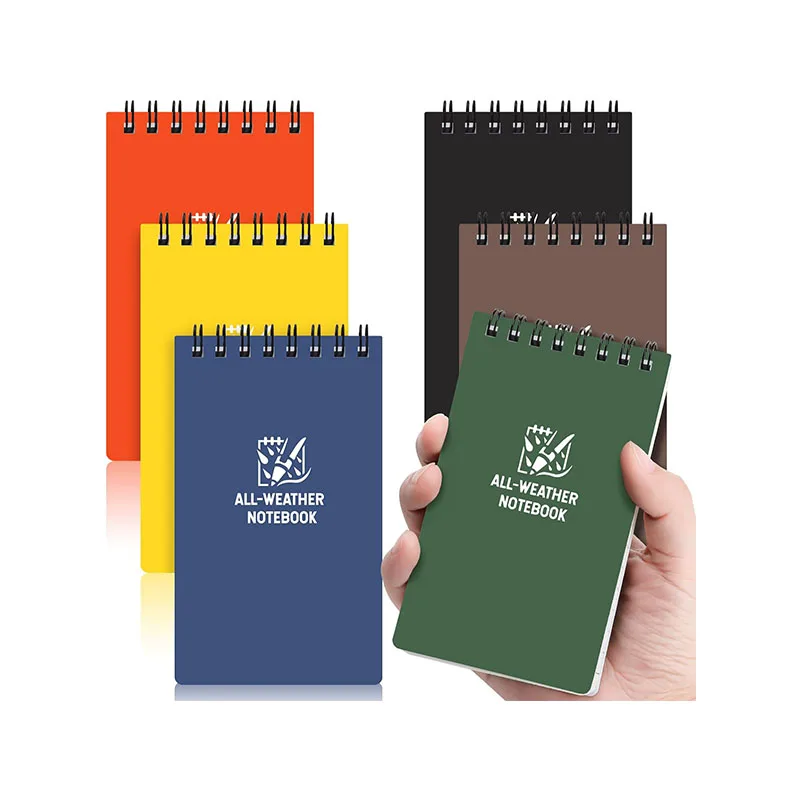 Custom All Weather 3x5 Pocket Notepads with Lined Pages Small Top Spiral Little Mini Memo Steno Note Pads for Outdoor College