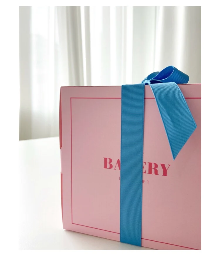 Color Aesthetics Pink Luxury Cake Mousse 5 Inch Cake Packaging Custom Printed Basque Cake Cheesecake Box