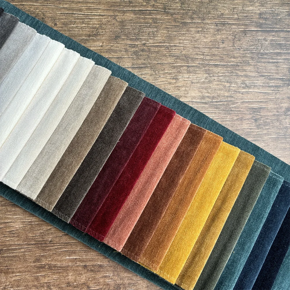 Velvet upholstery fabric manufacturer high quality most popular upholstery fabric for sofa plain  400GSM dyed softt vega0112