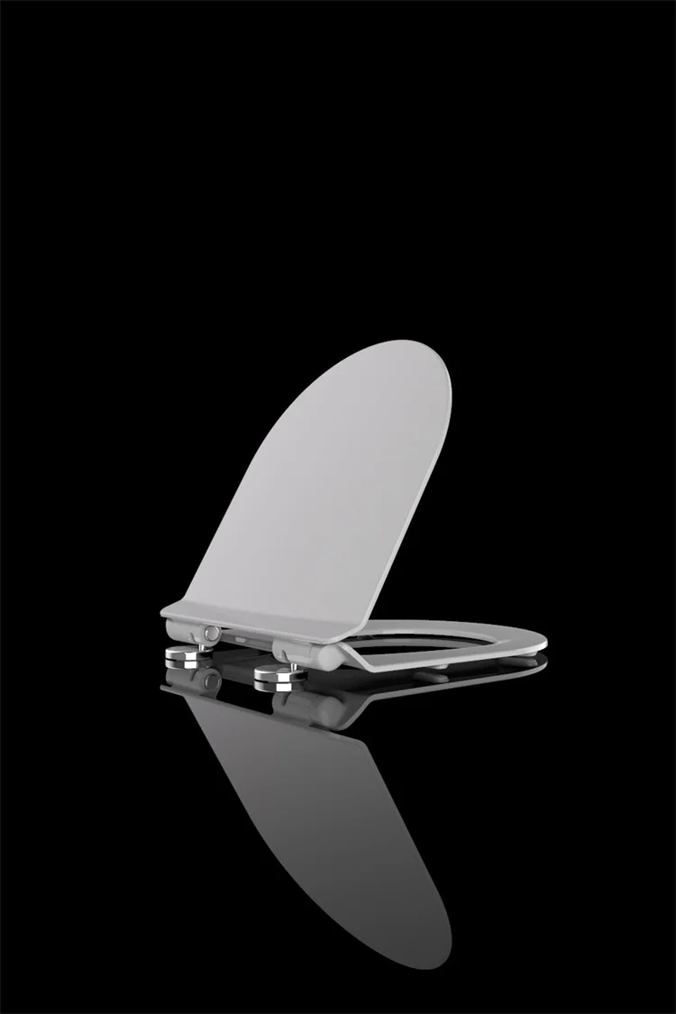 Toilet Seat with Quick Release and Soft Closing with Adjustable Hinge for Bathroom Accessories UF UREA Slim Square Shape Round