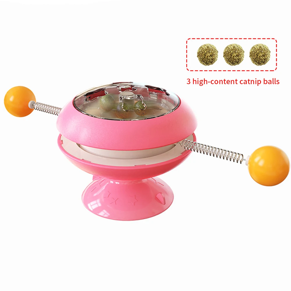 Low Price Gyro Shaped Rotating Windmill Pet Cat Toys Catnip Spinning Ball Toy