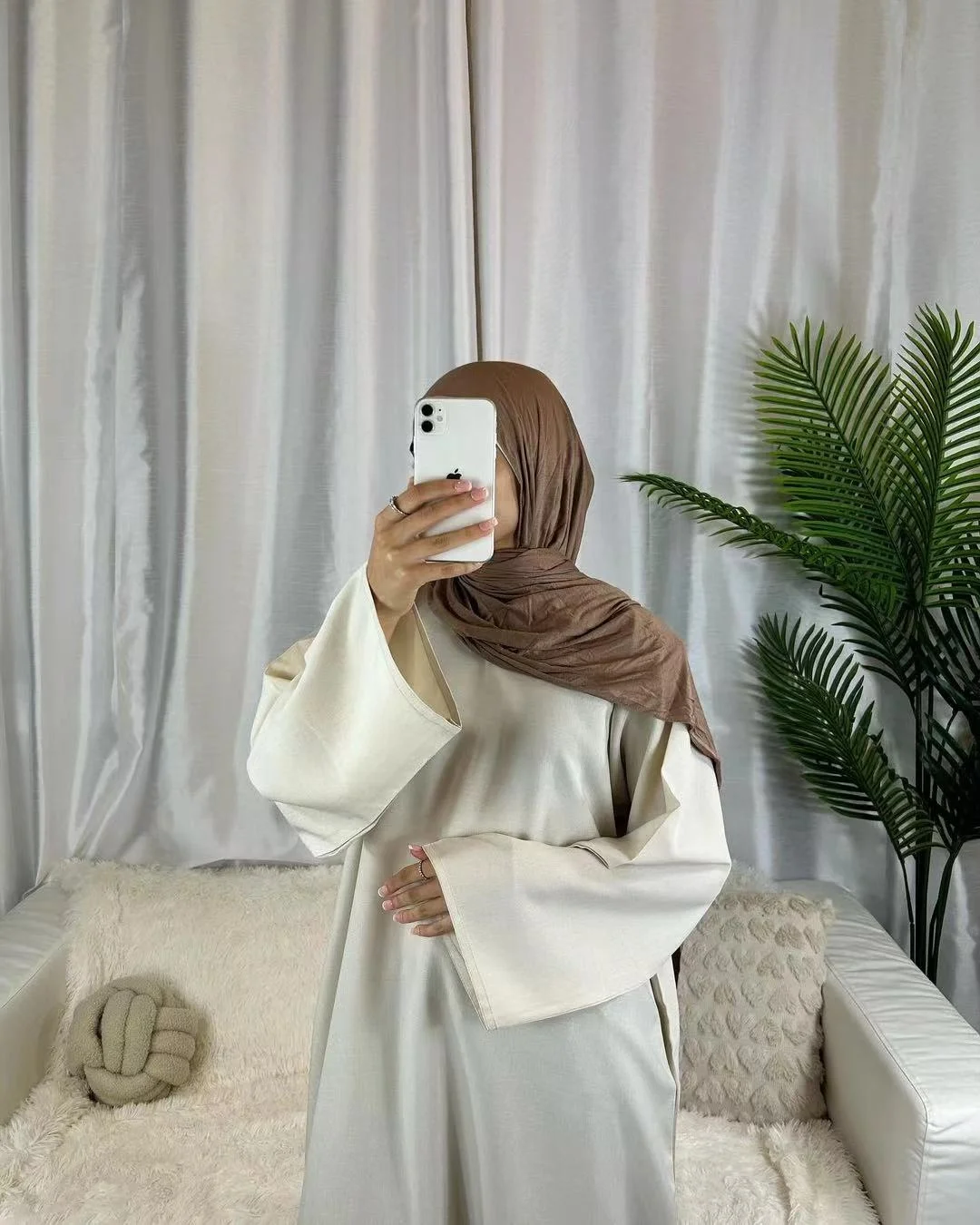 Cotton Linen Closed Abaya Dress Dubai Luxury Turkey Plain Casual Abayas for Women 2024 Ramadan Islamic Kaftan Muslim Hijab Robe