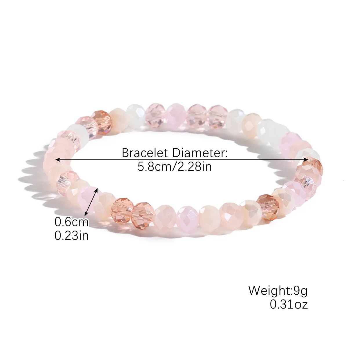 2024 New Bohemian Colorful Elastic Crystal Bead Charm Bracelet for Women Handwoven Cut Crystal Gravel Bead Bracelets