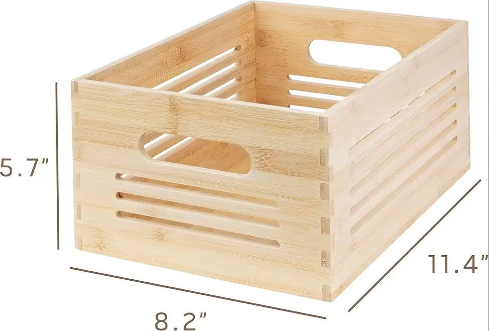 Незаконченный деревянный ящик для хранения простой бамбуковый органайзер ящик для фруктовых книг домашний декор