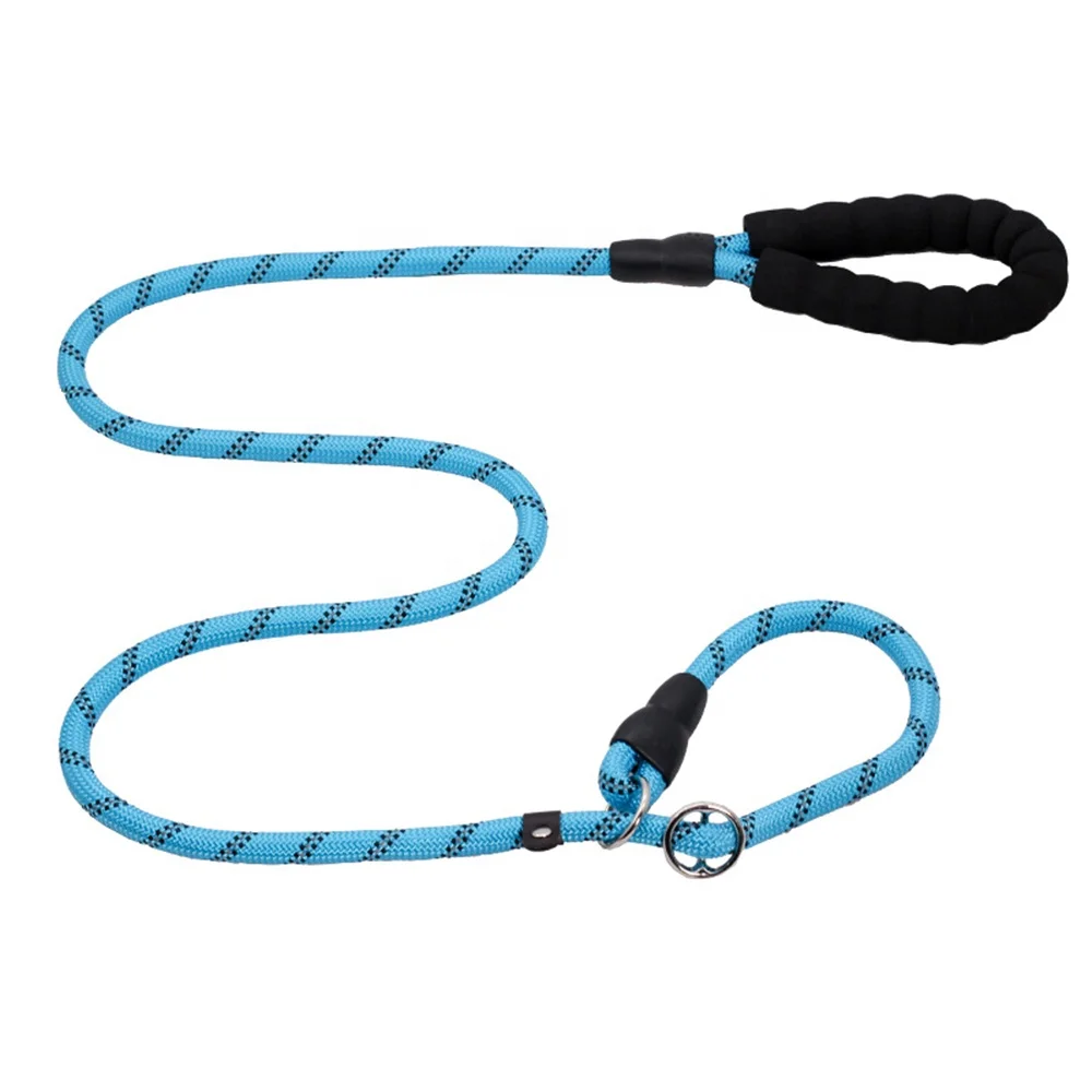 Comfortable Handle Dog Training Slip Leash Durable Reflective P-Shaped Dog Lead No Pull Dog Loop Rope