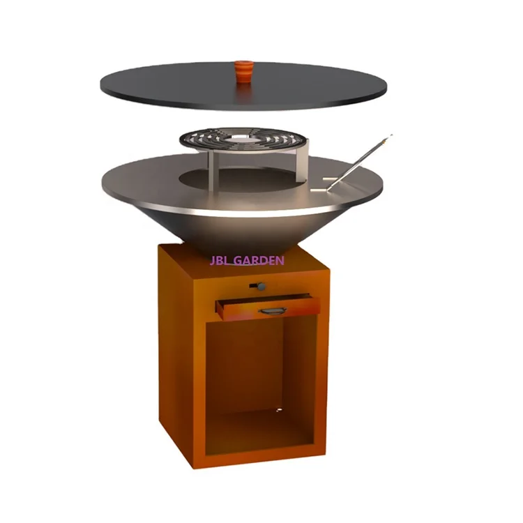 Outdoor beefmaster Brasero BBQ Corten Steel Fire Pit Bowl BBQ Barbecue Grill