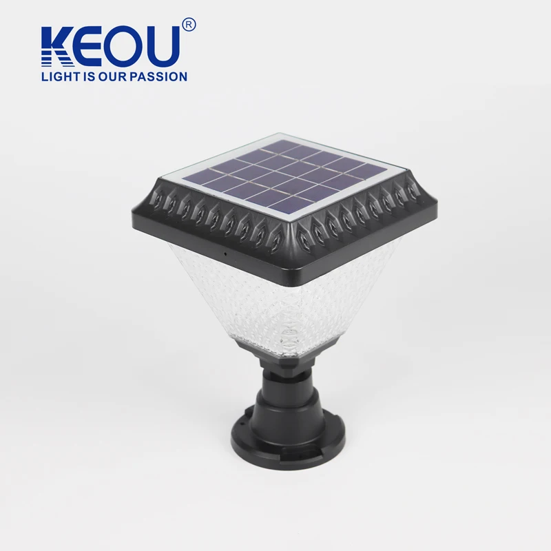 KEOU multi-mode solar garden light column, wall, floor plug, and middle column IP65 garden light