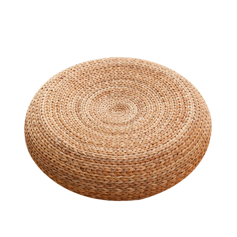 Water Hyacinth Seat Cushion Ottoman Wholesale-Water Hyacinth Ottoman Pouf Straw Ottoman Stool Chair