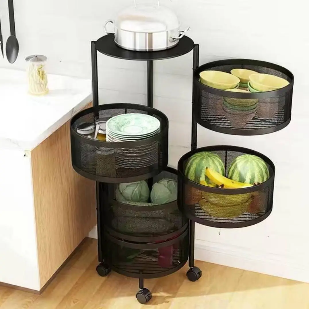 4 layer Rotatable Storage Basket  Rotating Baskets Rack