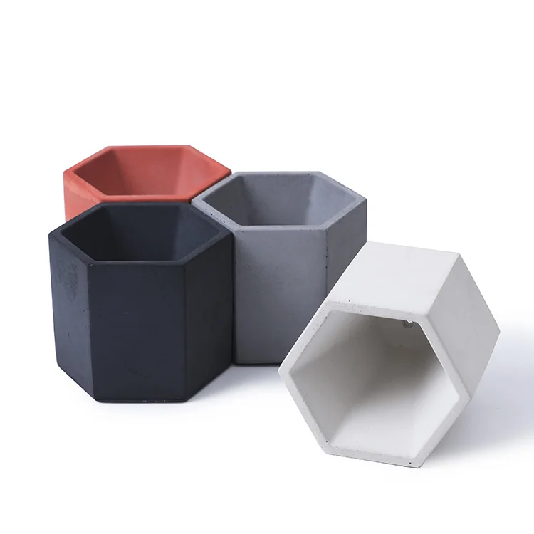 Wholesale Eco Decorative Modern Concrete Plant Pot Small Flower Pot Concrete Flower Pot Garden Desktop For Hotel Home Offices